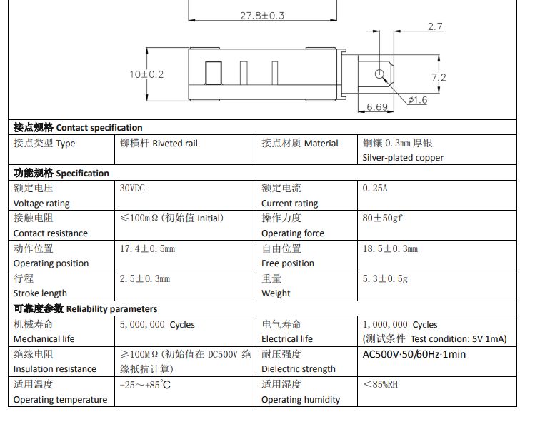 Example of chinese microswitch that can be found on Aliexpress, pressure tolerance is 50gf which is terrible for our use case.